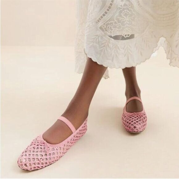 Miss left Pink Braid Girls Adorable Round Toe Mary Jane Flats Bowknots Shoes - Picture 1 of 8